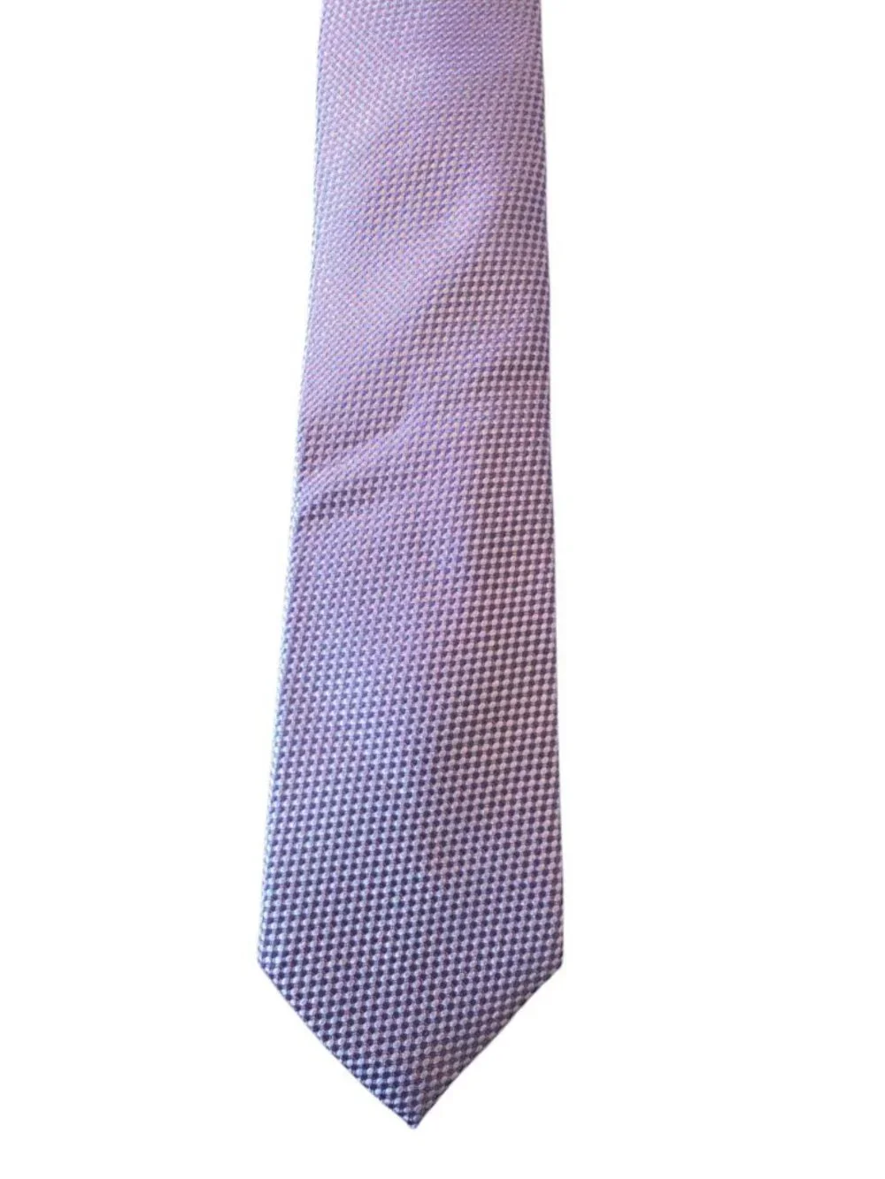 Tattersall London 100% Silk Tie Lavender Purple Geometric Woven Handmade